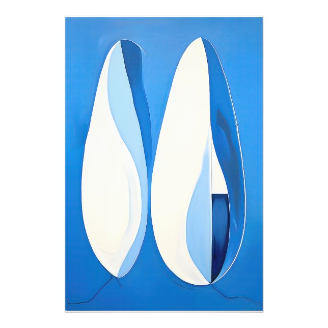 Azure Geometric Sergranat Abstrakt Fototryck (Framsidan)