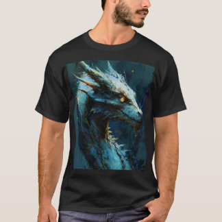 Azure Guardian: Fierce Dragon Art T Shirt