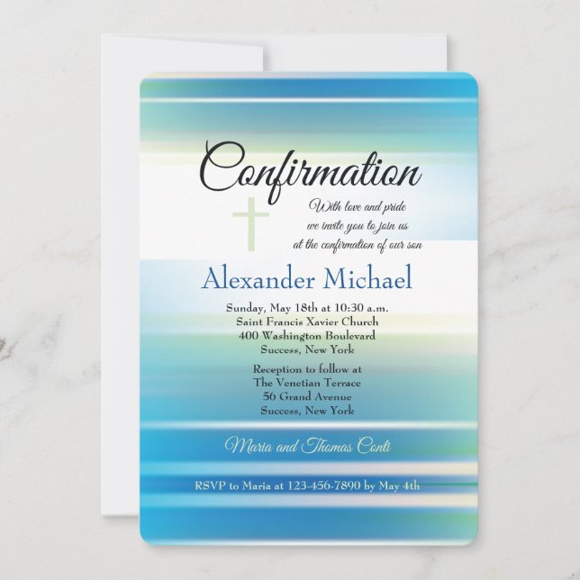 Azure himmelbekräftelseinbjudan inbjudningar (Framsida)