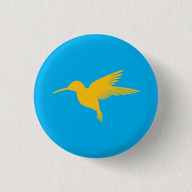 Azure Hummingbird Buttons - Himmel-Inspired Knapp (Framsida)