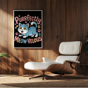 Azure Kattdjur Meow-hastigheten Poster
