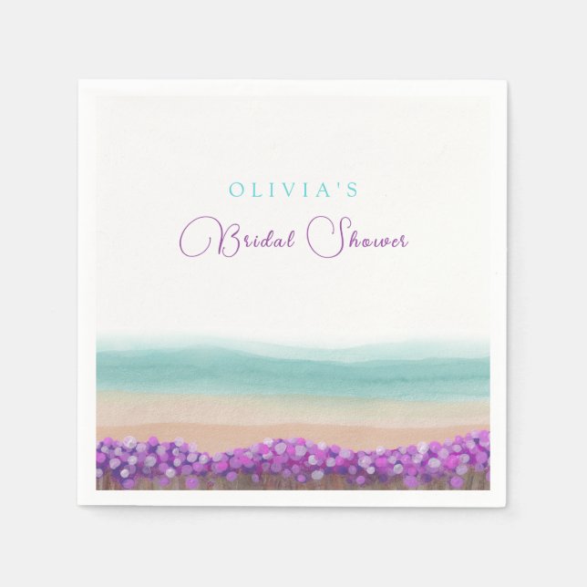 Azure kust i blommande bröllopsdusch  pappersservett (Framsidan)