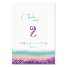 Azure Kusten i Bloom Bröllop Bordsnummer