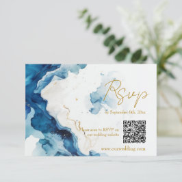 AZURE Marble Dreams Gala QR-kod RSVP-kort OSA Kort