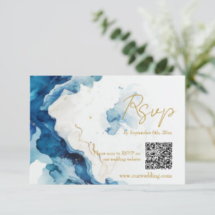 AZURE Marmordrömgala QR-kod RSVP-kort OSA Kort
