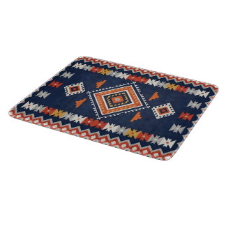 Azure Navy and Terracotta Geometric Tribal
