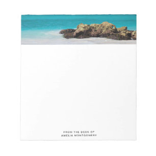 Azure Ocean Sandy Beach Photo Anteckningsblock