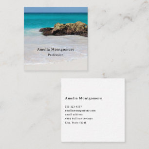 Azure Ocean Sandy Beach Photo Fyrkantigt Visitkort