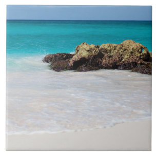 Azure Ocean Sandy Beach Photo Kakelplatta