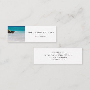 Azure Ocean Sandy Beach Photo Mini Visitkort