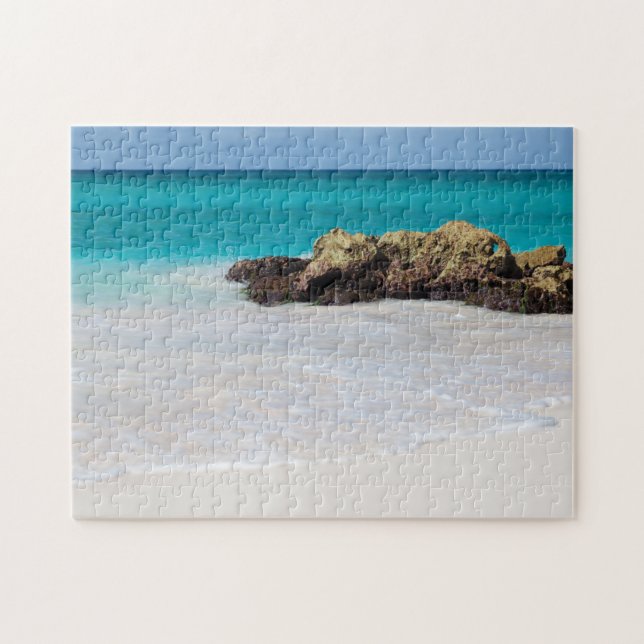 Azure Ocean Sandy Beach Photo Pussel (Horisontell)