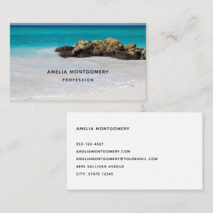 Azure Ocean Sandy Beach Photo Visitkort