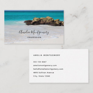 Azure Ocean Sandy Beach Photo Visitkort