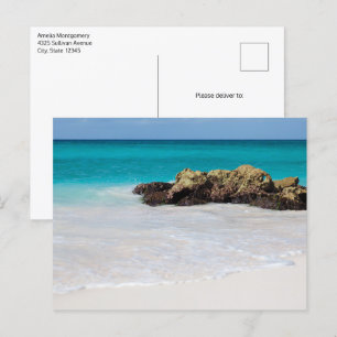 Azure Ocean Sandy Beach Photo Vykort