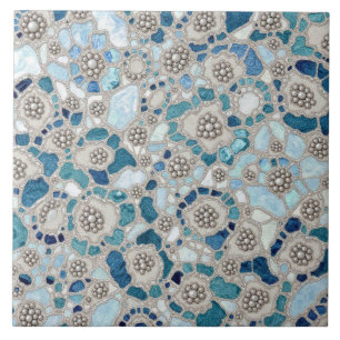 Azure Petal Harmony Ceramic Tile Kakelplatta