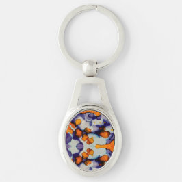 Azure Pumpkin Ovalt Silverfärgad Nyckelring