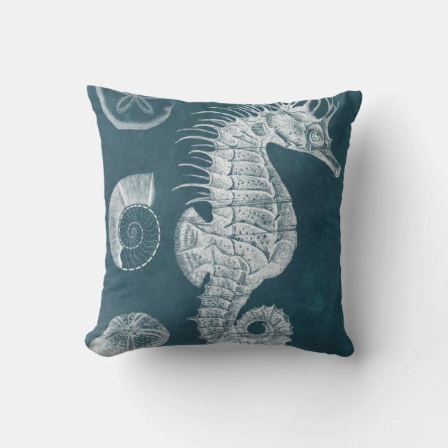 Azure Seahorse Study I Kudde (Framsida)
