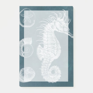Azure Seahorse Study I Post-it Block