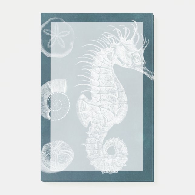 Azure Seahorse Study I Post-it Block (Framsida)