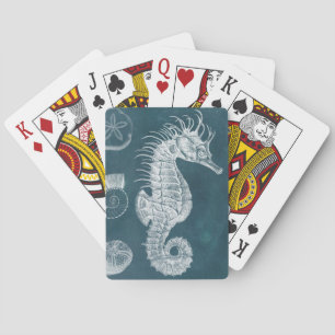 Azure Seahorse Study I Spelkort