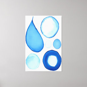 Azure Serene Kurvor Abstrakt Canvastryck