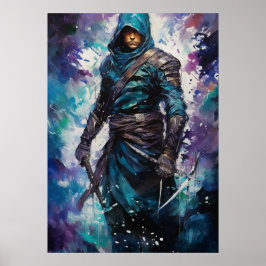 Azure Shadows: The Silent Shinobi Anime Poster