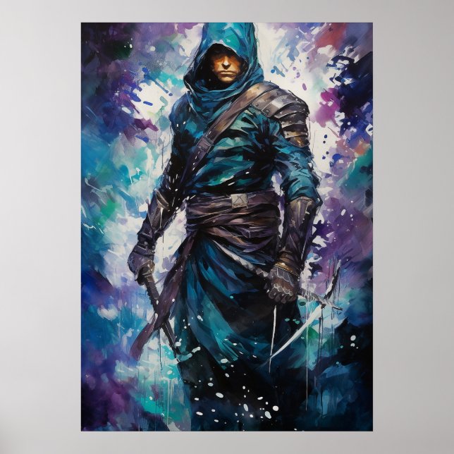 Azure Shadows: The Silent Shinobi Anime Poster (Framsidan)