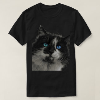 Azure Soul Svart Katt Blå Ögon T-Shirt
