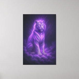 Azure Thunder White Tiger – Himmelsk Storhet Canvastryck