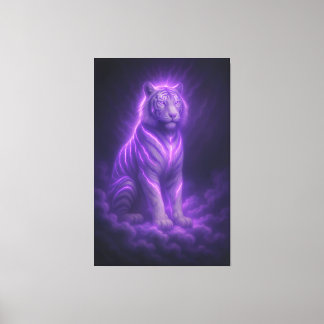 Azure Thunder White Tiger – Himmelsk Storhet Canvastryck