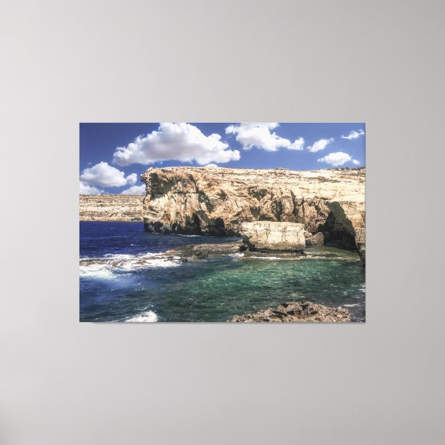 Azure Window Attraktion i Gozo Island Canvastryck (Framsida)