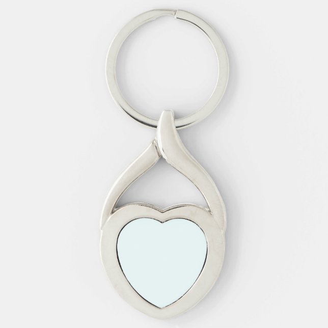 Azure (X11/webbfärg) (enhetlig färg) Twisted Heart Silverfärgad Nyckelring (Framsidan)