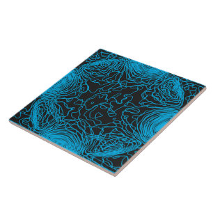 Azure Yarn Ceramic Tile Kakelplatta