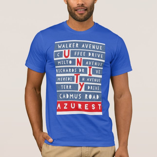 AZURESISK ENHET I vår CommUnITY-tröja T Shirt (Framsida)
