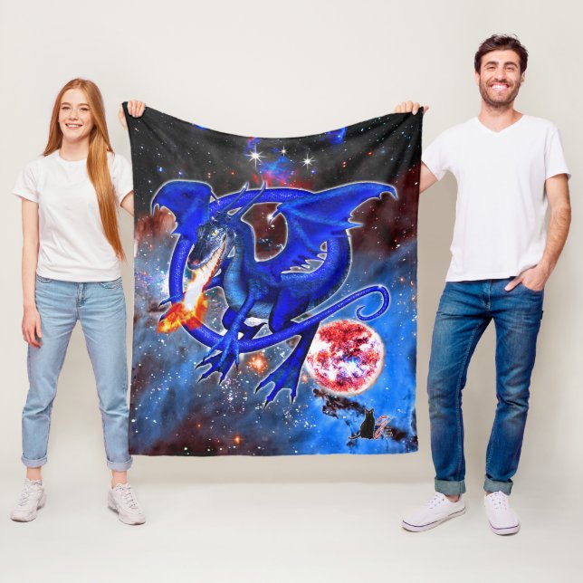Azurite Cosmic Dragon Fleecefilt (På plats)