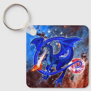 Azurite Cosmic Dragon Keychain Nyckelring