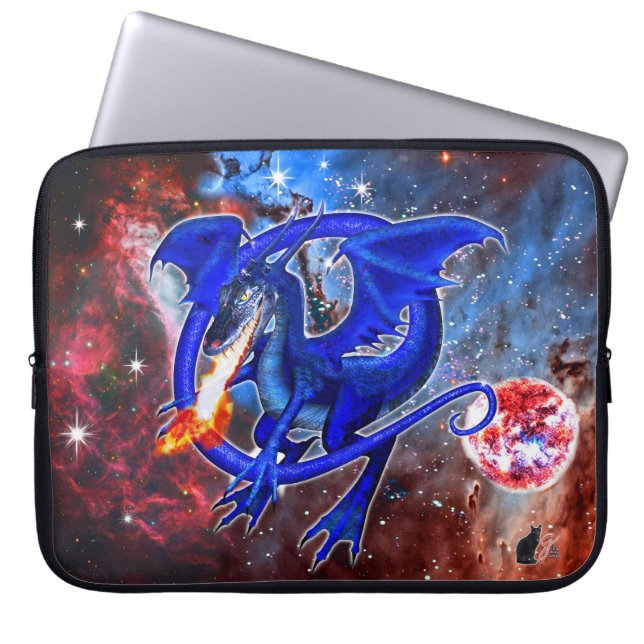 Azurite Cosmic Dragon Laptop sleeve (Framsidan)