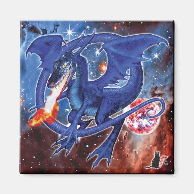 Azurite Cosmic Dragon Magnet (Framsidan)