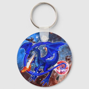 Azurite Cosmic Dragon Nyckelring