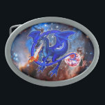 Azurite Cosmic Dragon Oval Bälte Buckle<br><div class="desc">Från de yttersta randområdena trodde kom reptiliska varelser att de var av mystiskt förflutet. Varje Cosmic Dragon representerar en värdefull gem-sten. När du bäror denna Cosmic Dragon bälte-låsbeslag kan du aktivera din kropp med andan i en Cosmic Dragon. Var medveten om dess kraftfulla potential. . Azurite Cosmic Dragon: En invånare...</div>