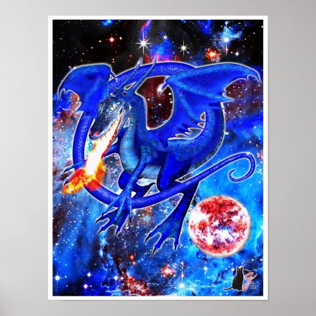 Azurite Cosmic Dragon Poster (Framsidan)