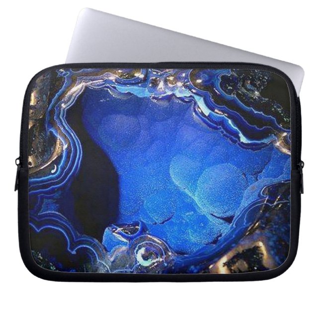Azurite Geode 3D Gel Laptop sleeve (Framsidan)