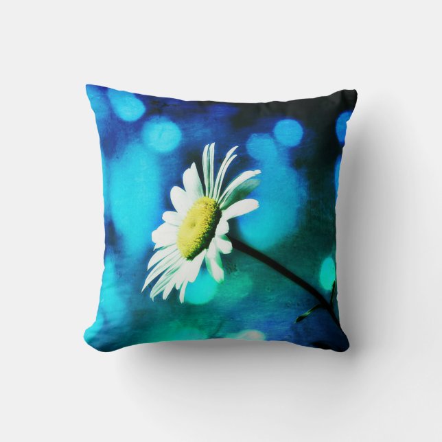 Azurite Malachite Daisy Dekorativ kudde (Framsida)