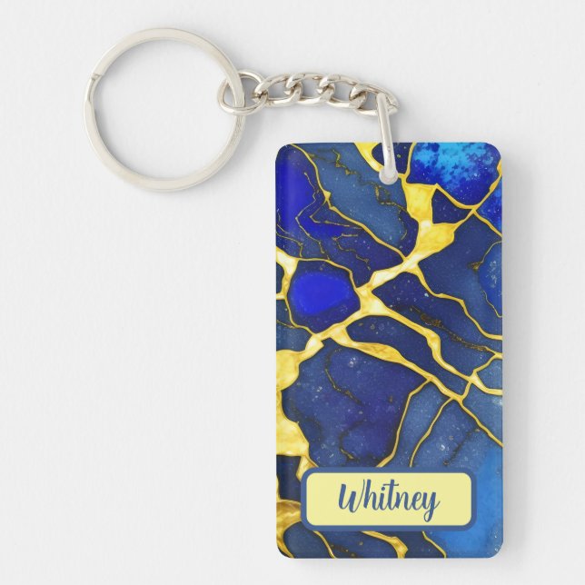 Azurite och Guld Inspired Keychain (02) (Framsidan)