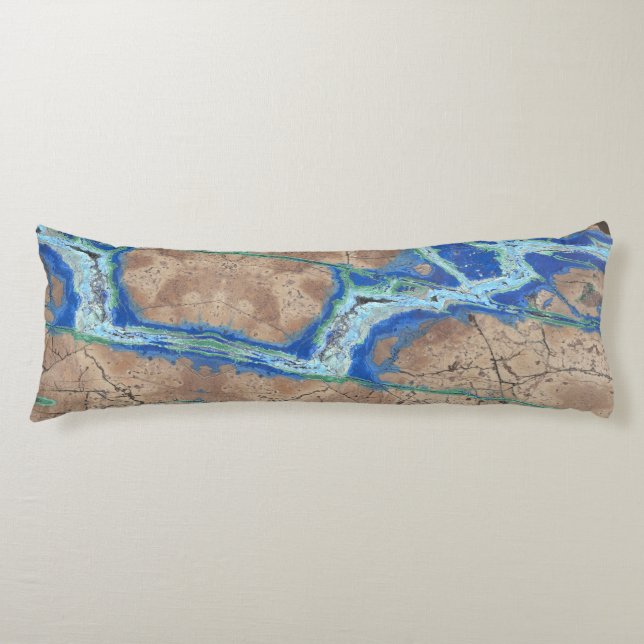 Azurite Stone Beige och Turcouise Kroppskudde (Framsidan)