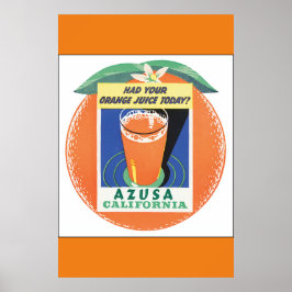 Azusa California Vintage resor Poster