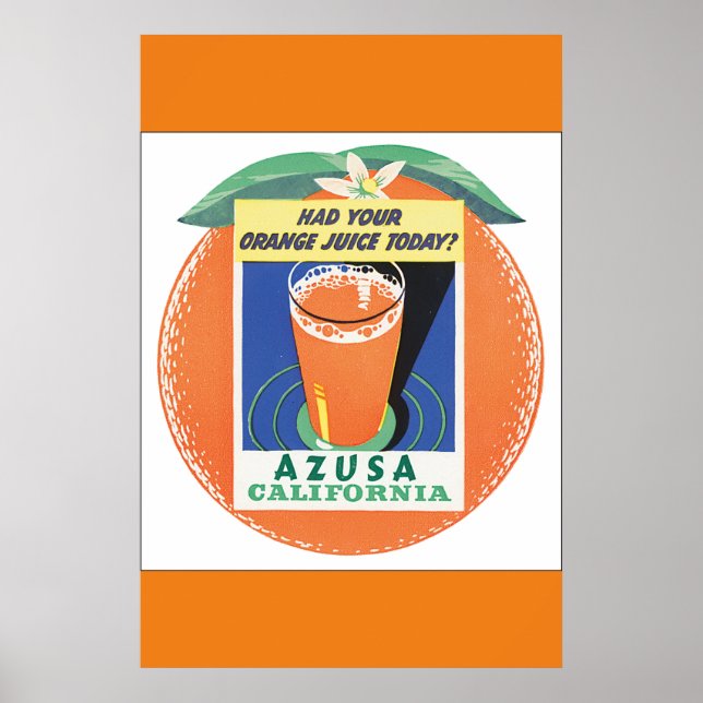 Azusa California Vintage resor Poster (Framsidan)