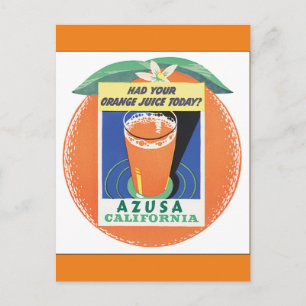 Azusa California Vintage resor Poster Vykort