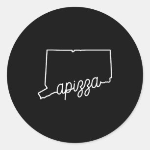 Azza New Haven Zza Prisbelönt Tomatisauce E Connec Runt Klistermärke