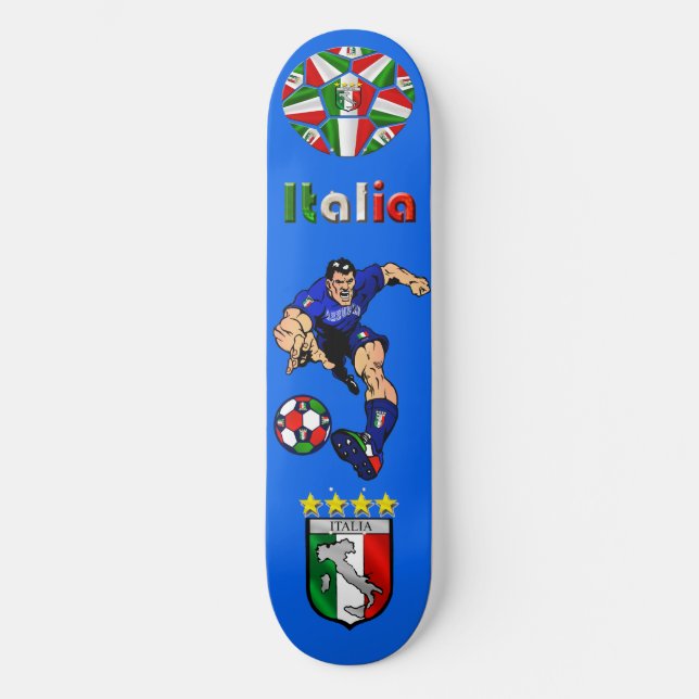 Azzurri Man Italienska fotbollspresentidéer Skateboard Bräda 20,5 Cm (Framsida)